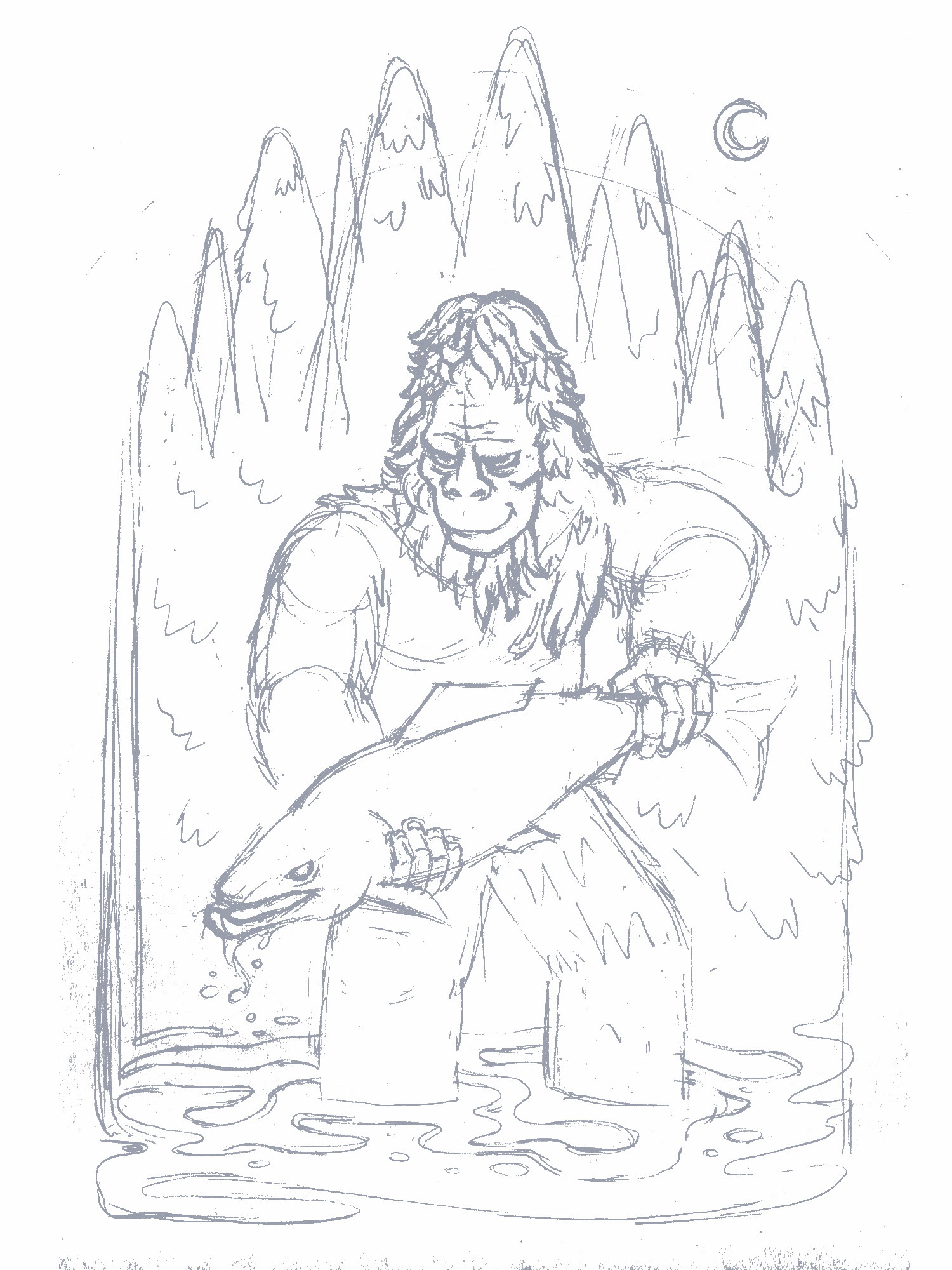 rough sketch of bigfoot