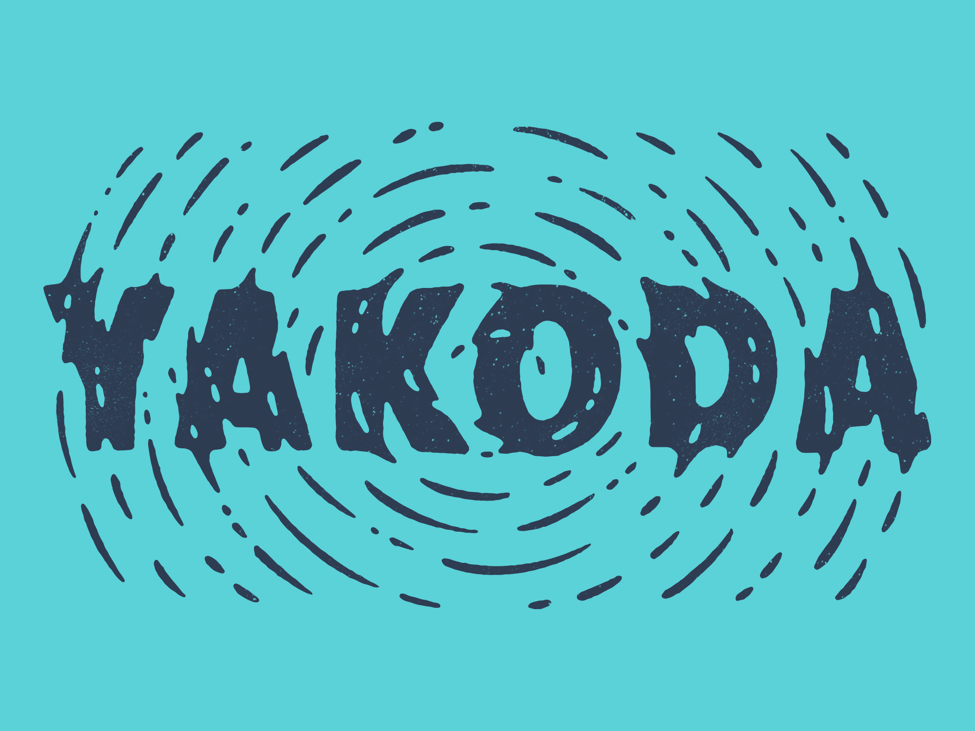 the word "yakoda" with watery ripples
