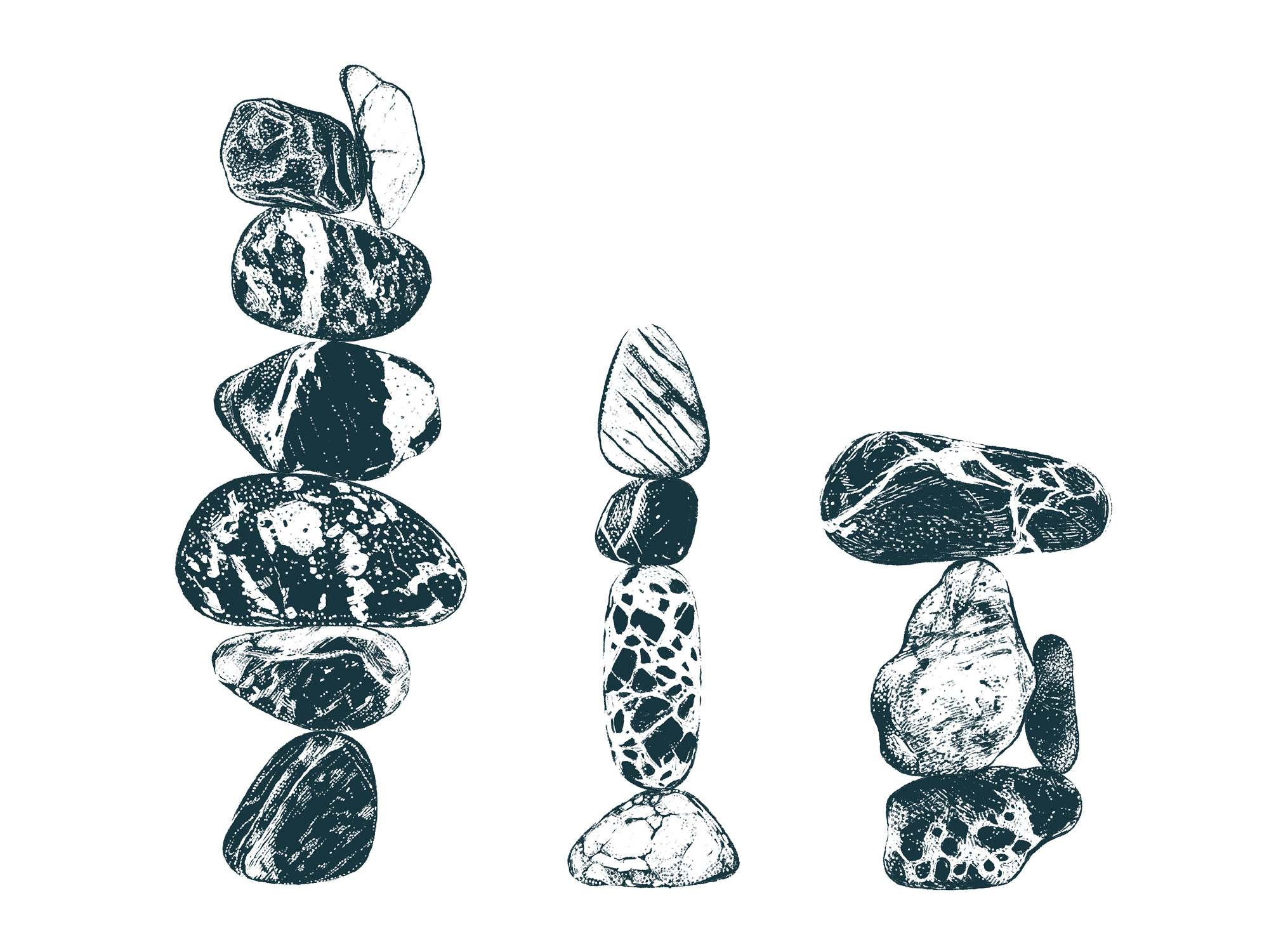 illustration of river rocks