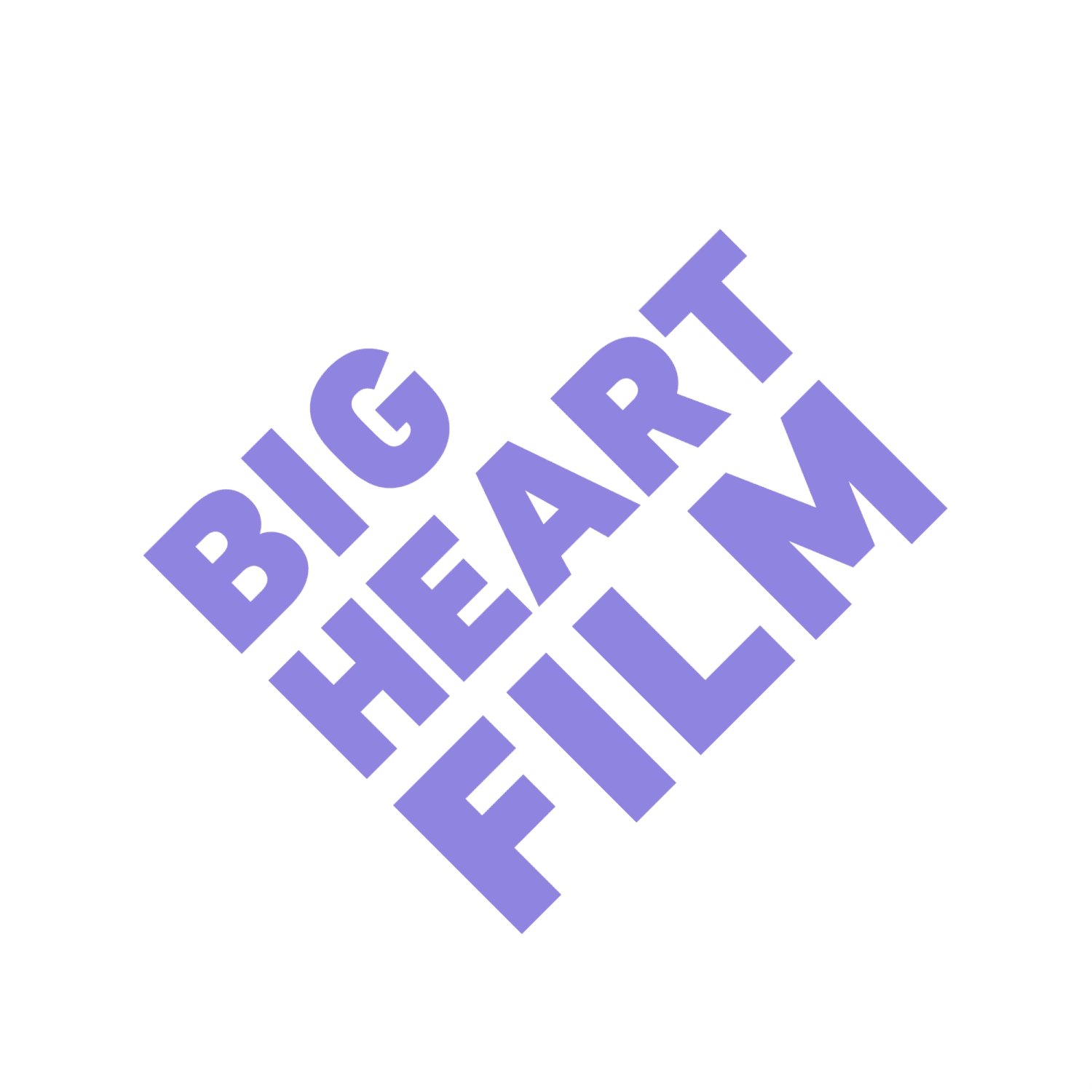 animated logo in the shape of a heart reading 'big heart film'