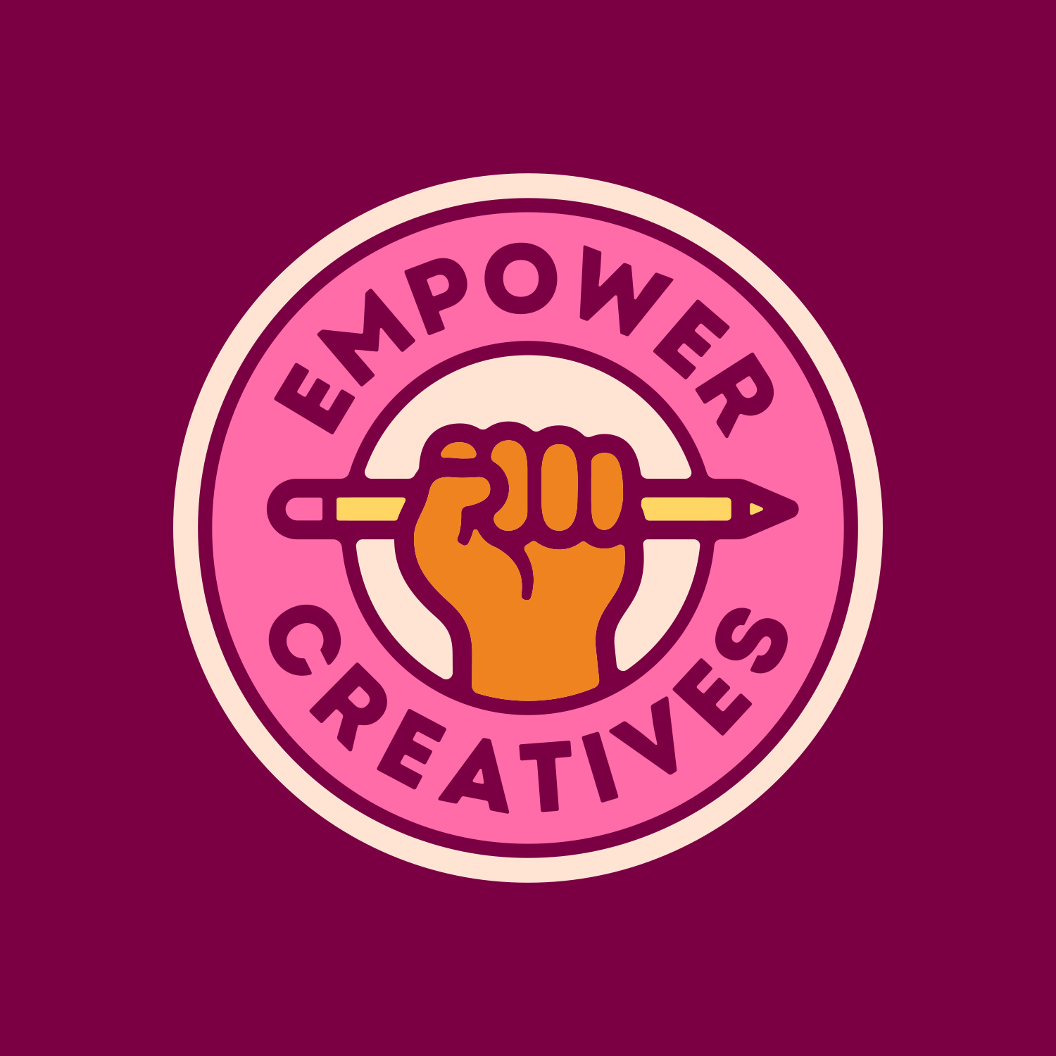badge reading "empower creatives"