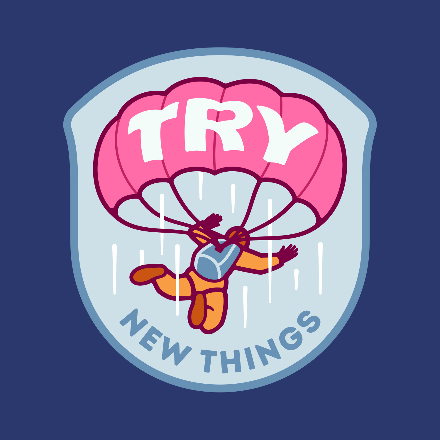 Try New Things Skydiving Badge