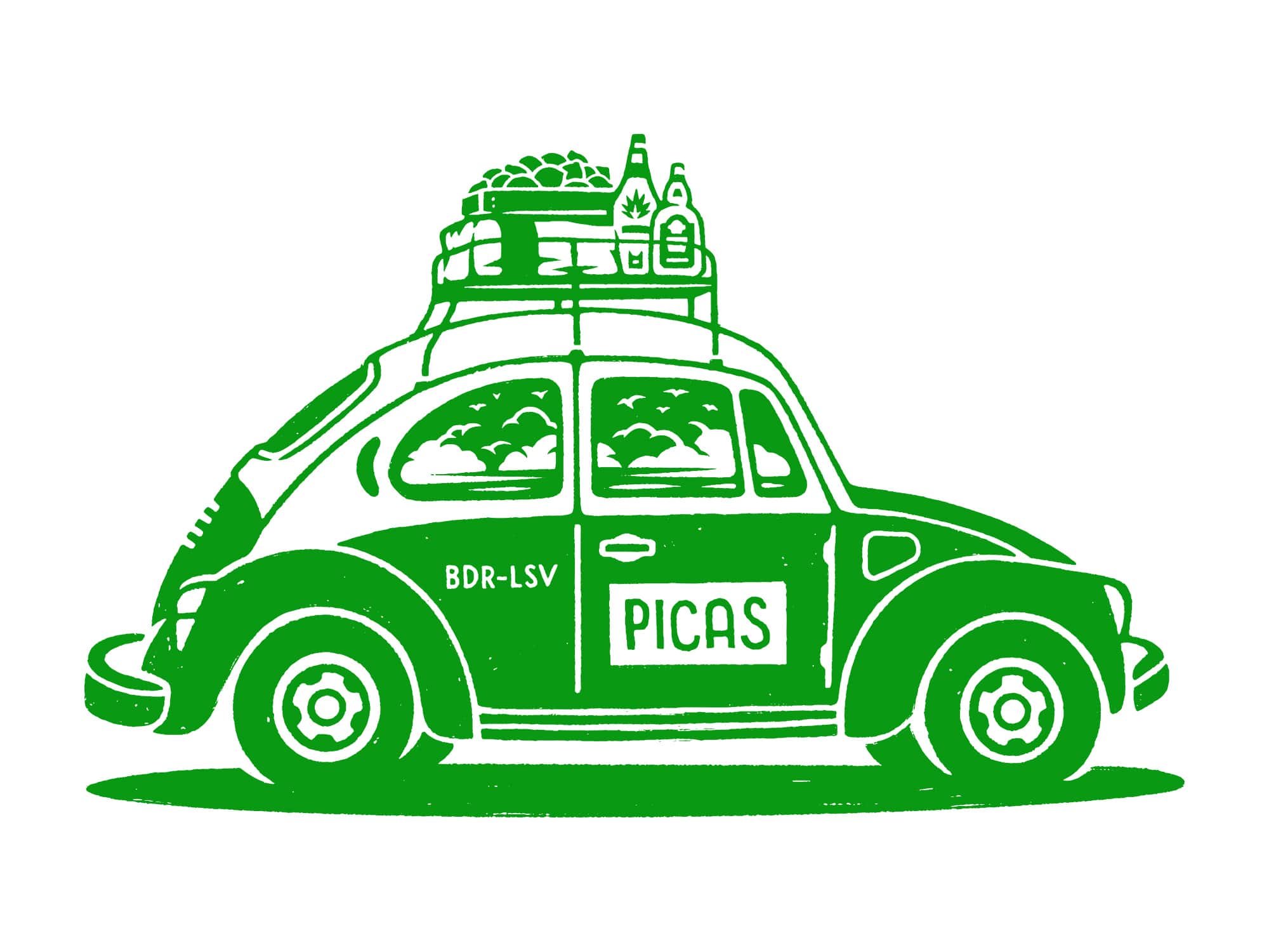 Pica's Mexican Taxi Illustration